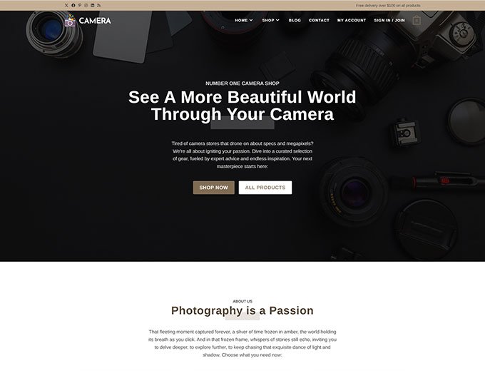 Camera Online Shop — eCommerce Veb-sayt